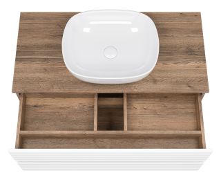 Подвесная тумба под раковину Brevita Dakota DAK-09100-19/01-2Я 100см дуб Галифакс олово/белый